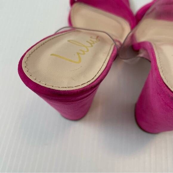 Lulus Arianna Fuchsia Suede High Heel Sandals size 8 - Picture 10 of 11